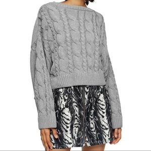 Topshop Crop Batwing Sleeve Cable Sweater Sz 4-6